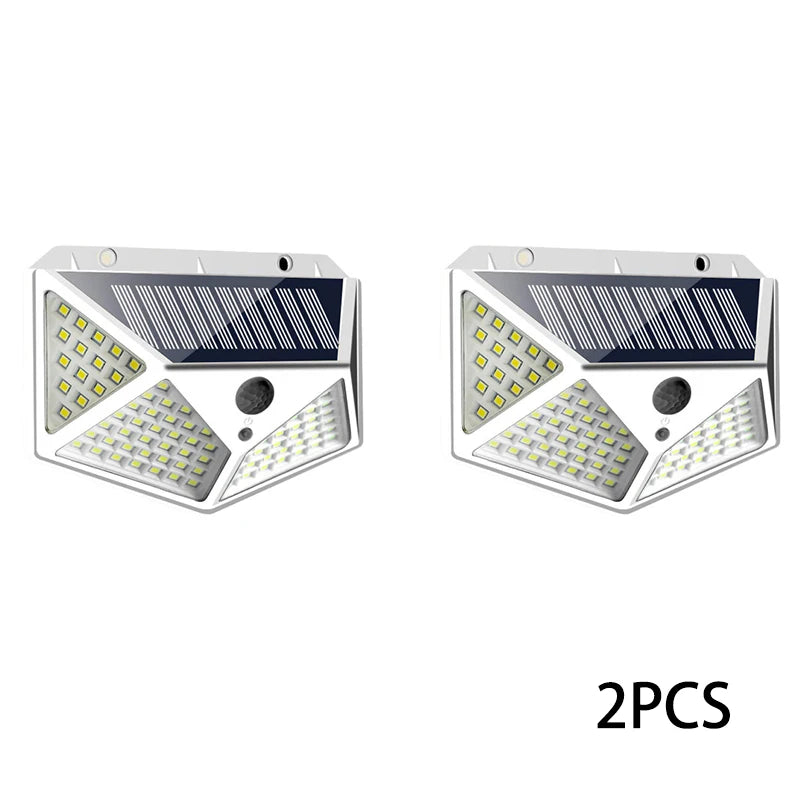1-12 Pack Solar Lights Outdoor 100 LED Wall Lamp Motion Sensor Lights Waterproof Solar Street Light for Garden Porch Yard Garage