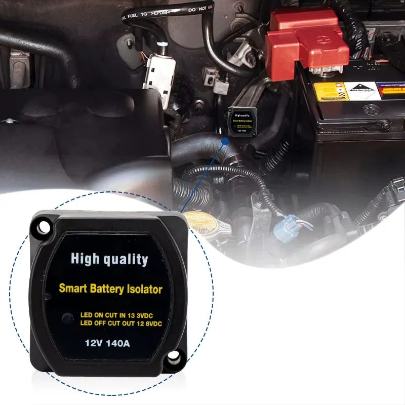 New DaierTek Dual Battery Smart Isolator 12V 140A Voltage Sensitive Split Charge Relay VSR Car Accessories Relay VSR for Camper