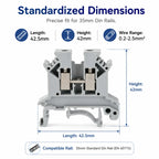 UK 2.5 Terminal Block UK2.5B Screw Connection Connect Strip 2.5B/3N/5N/6N/10N  2.5mm² Cable Electrical Din Rail Wire Connector