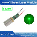 13mm 532nm 30-50mW Dot Laser Diode Module with Driver Stage Effects