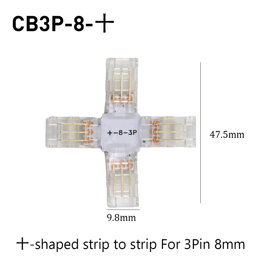 SMD Crystal Joint 2 3 4 5Pin LED Wire Connectors Solderless For 5mm 8mm 10mm Quick Terminal Block Strip Light Wire Connection