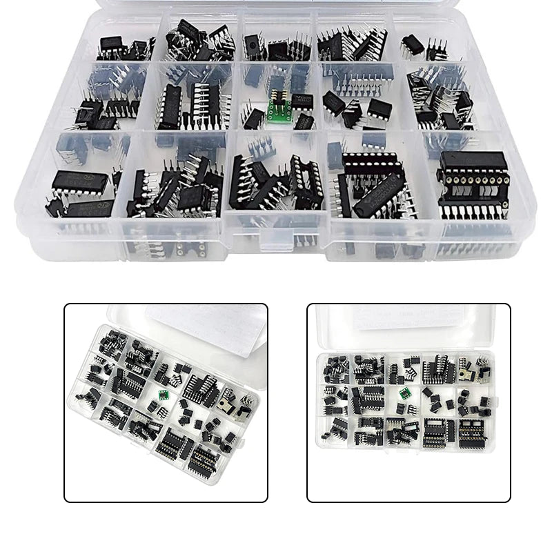 XL IC Chip Assortment 150pcs Oscillator PC817 NE555 LM358 LM324 LM393 TDA2030 NE5532 IC Chip Sorting Operational Amplifier