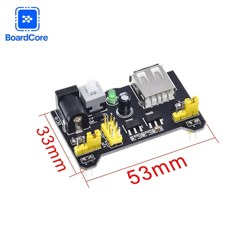MB102 Breadboard Power Module 3.3V/5V MB-102 830 Points Prototype Bread Board for Arduino Kit 10/20/30cm Dupont Wire 65pcs Cable