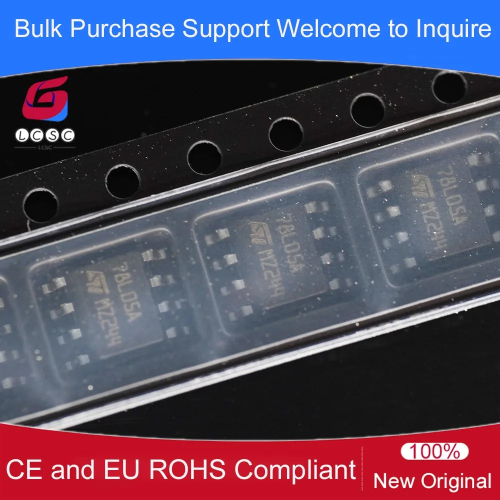 10-50Pcs/Original 78L05A L78L05ACD13TR Linear Voltage Regulator IC Positive Fixed 1 Output 5V 100mA 8-SOIC LDO Regulators