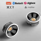 3CCT Tuya Bluetooth/Zigbee Matter Recessed Smart LED COB Spotlight Ultra Thin Anti-glare High CRI 95 Aluminum Ceiling Lamp