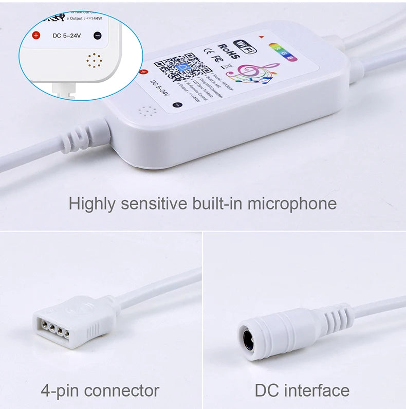 DC 12V Tuya Smart Life WIFI Controller / Bluetooth Smart Accessory Power Adapter for RGB LED Strip COB LED Light 2835/5050