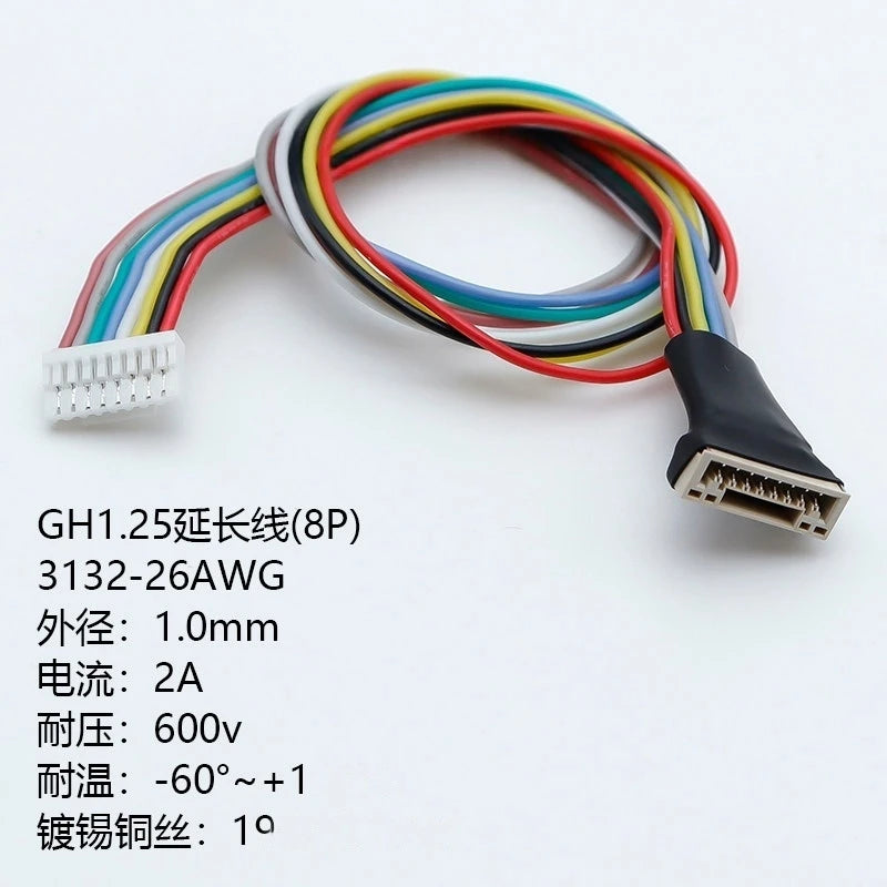 5pc 2-8P GH1.25 WT Latch Female Male Extension 26AWG 20cm Silicon Cable JST GHR-15V-S SSHL-002T-P0.2 Crimp High Temp Resis Wire