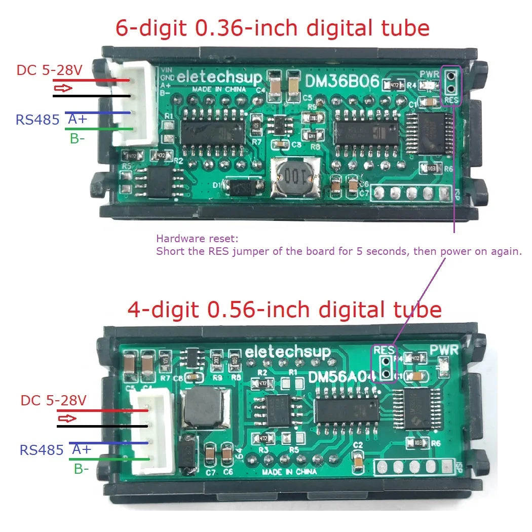 DC 5V 12V 24V RS485 Digital Tube Characters LED Display Module Modbus RTU for PLC Configuration Software Configuration Software