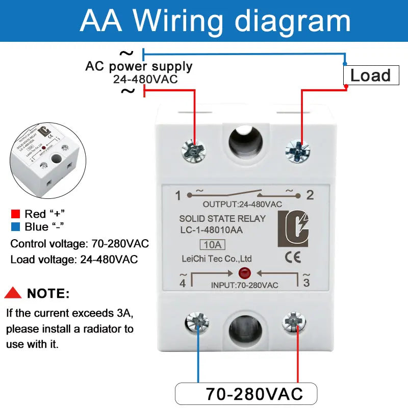 LCTC SSR Relay DC TO AC DC TO DC AC TO AC Solid State Relay Single Phase 10A 25A 40A 60A 80A 100A 120A 200A 240A LC-1-DA/AA/DD