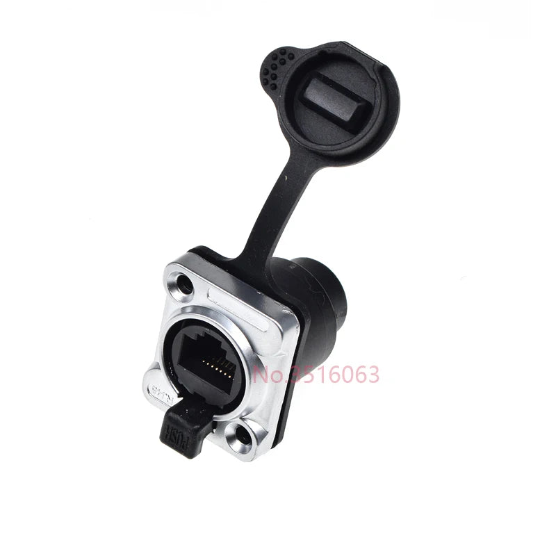 Waterproof IP65 Rj45 Male Plug + Female Socket Connector Panel Mounting Rj45 Network Ethernet Connector Adapter 8pin 8p8c