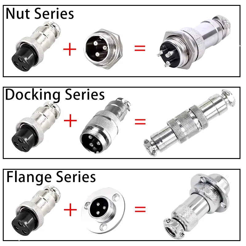 5pcs GX12 GX16 GX20 2 3 4 5 6 7 8 9 10 12 14 15 Pin Docking Aviation Plug Socket Circular Connector
