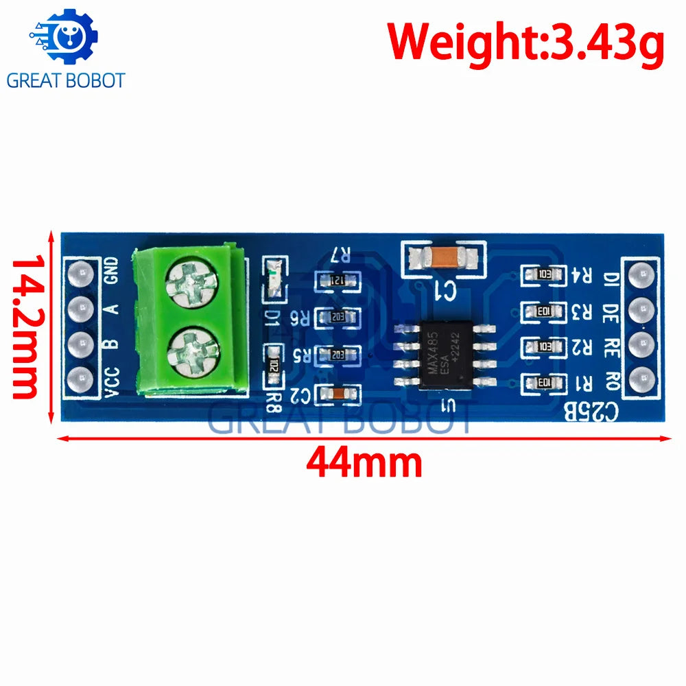 MAX485 RS485 Transceiver Module - 3.3V/5V TTL to EIA/TIA-485 Converter with Auto Direction Control