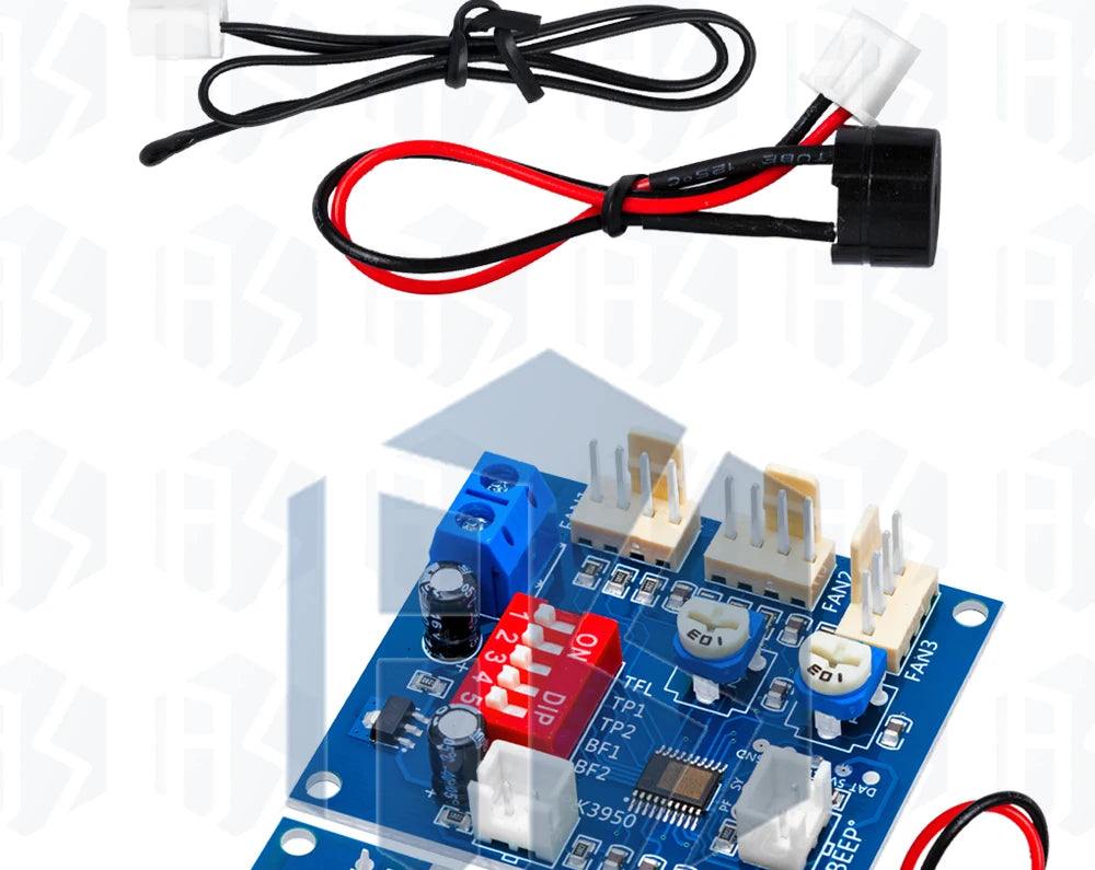 DC 12V 5A PWM PC CPU Fan Temperature Control Speed Controller Module Buzzer High-Temp Alarm NTC B 3950 Thermistor 50K