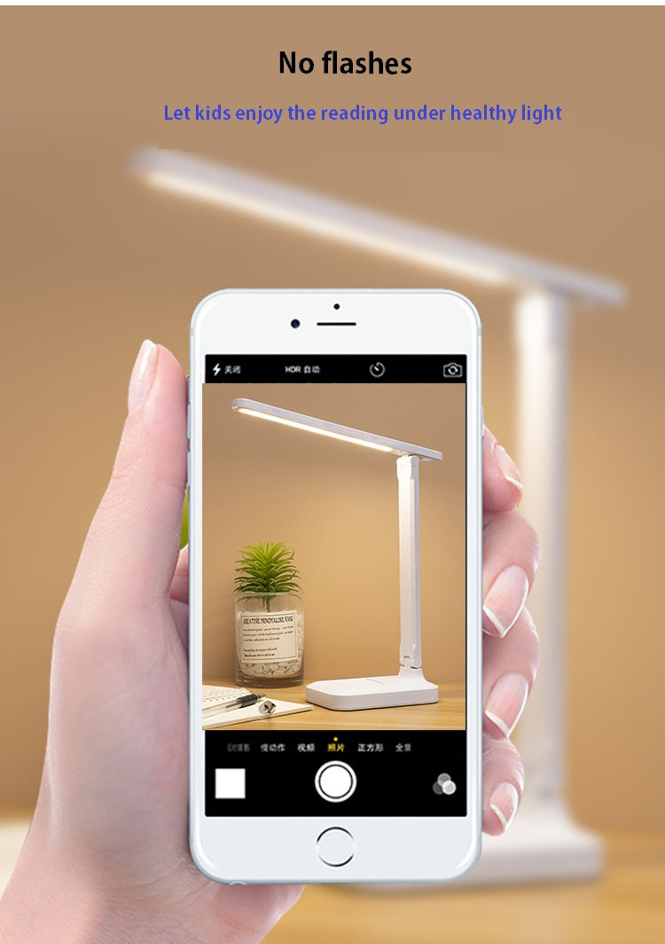 Chargeable Folding table lamp eye protection touch dimmable LED lamp bedroom reading USB rechargeable table lamp 2026