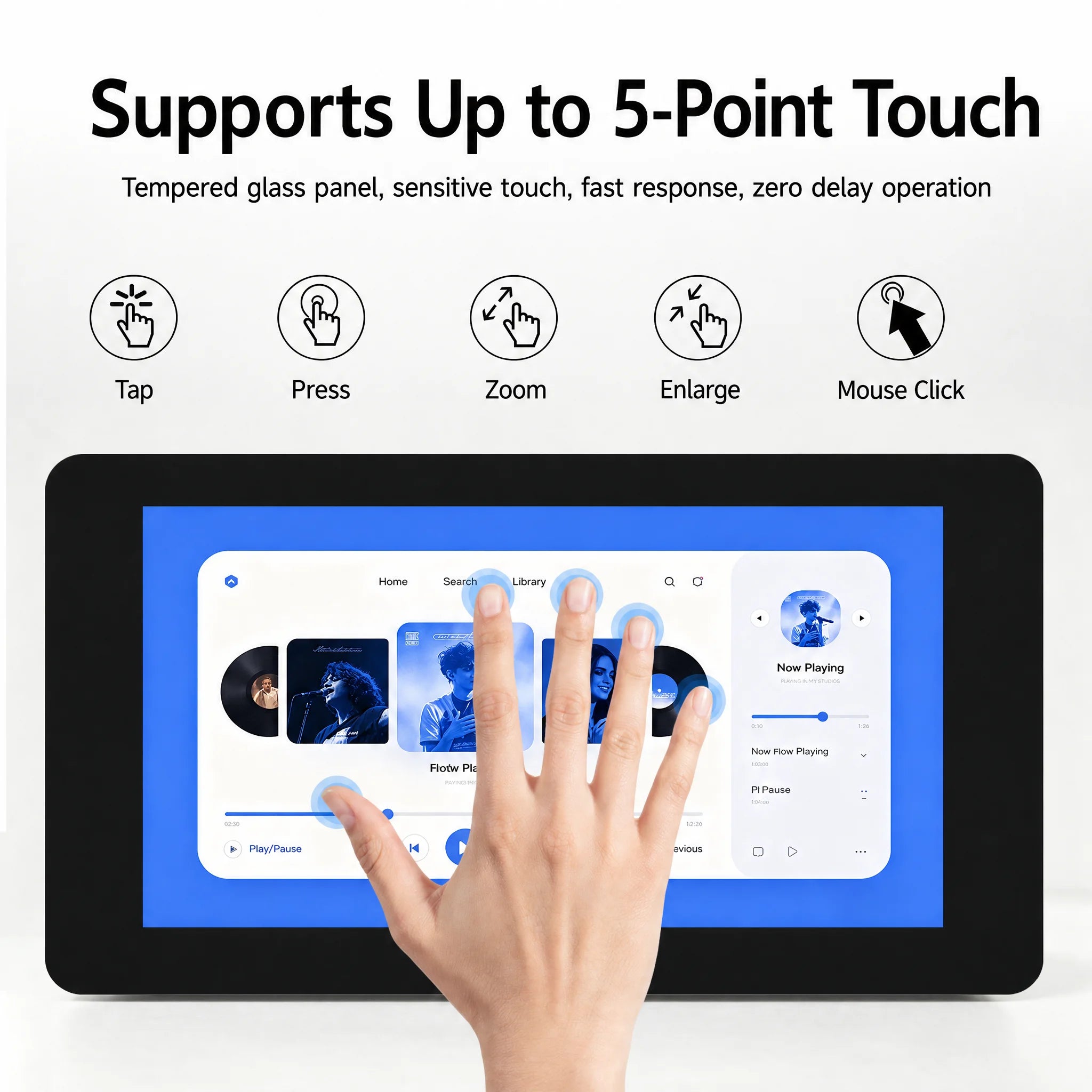 7 Inch DSI Touch Screen for Raspberry Pi 5 4B 3B+ 3B IPS Display 800*480 LCD MIPI CSI Cable With Standard Monitor for RPI 5 Pi5