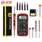 JCD Soldering Iron Kit With Multimeter Adjustable Temperature 220V 80W Welding Solder Rework Station Heat Pencil Repair Tools