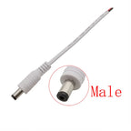 White 5.5x2.1mm 12V DC Power Supply Adapter DC 5.5*2.1mm Male Plug Female Jack Socket Cable Wire Pigtail Connector