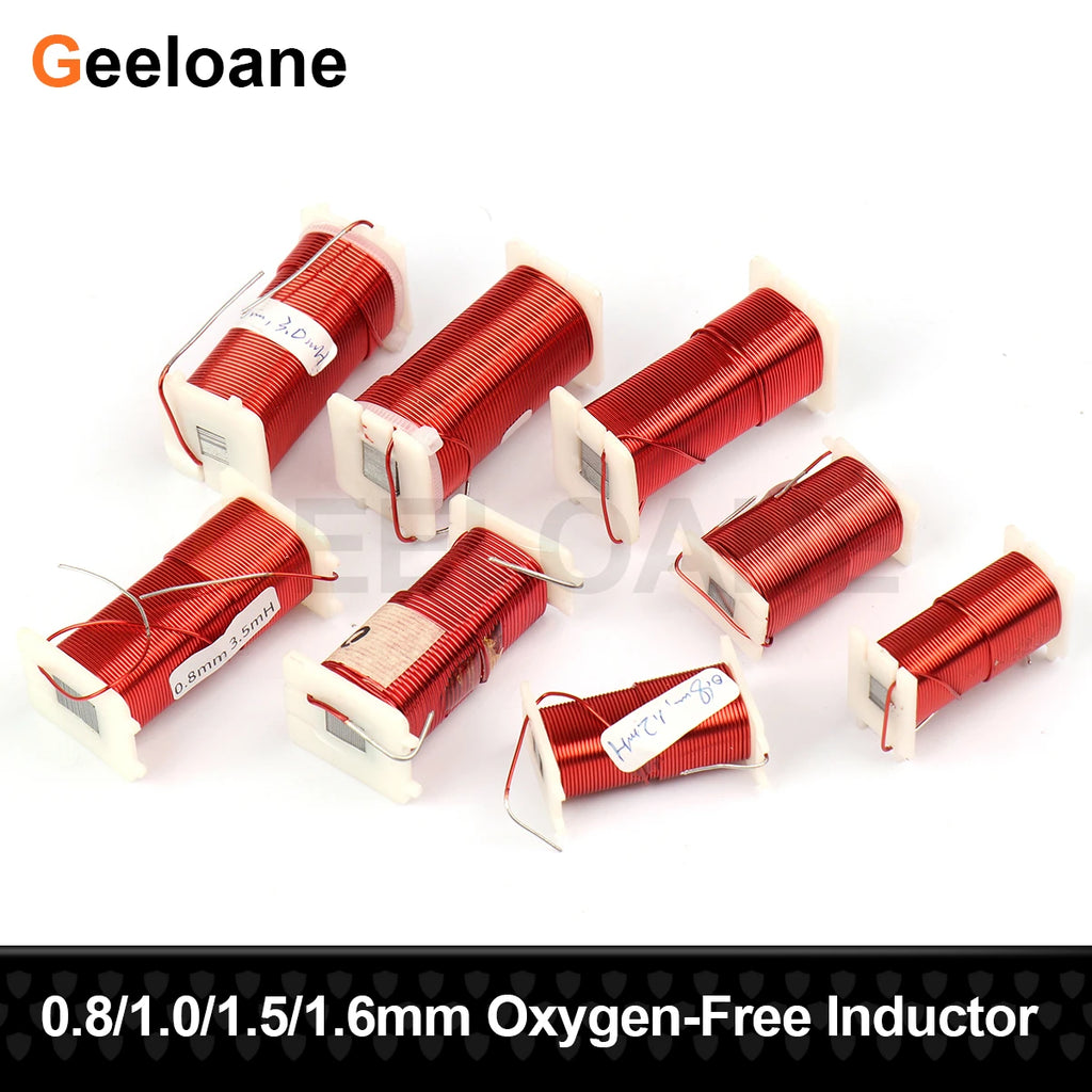 GEELOANE 0.8/1.0/1.5/1.6mm Iron Core 4N Oxygen-Free Coppe Inductor Sheet Cored Copper Coil Inductors Frequency Divider 0.2-8.0MH
