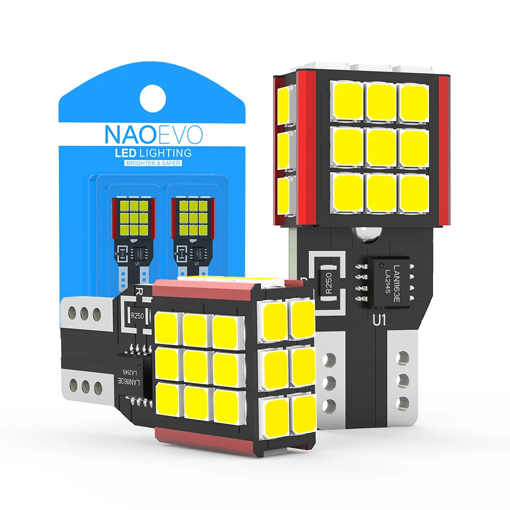 NAO T15 W16W LED CNABUS Bulb No Error T16 15W 1500LM 921 30SMD 3030 Super Bright Car Backup Light White 12V Auto Reverse Lamp
