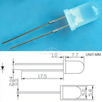 100pcs 5mm Round Diffused White Red Green Blue Yellow Warm Lightemitting Diode 2pin LED 6000~6500K Bulb Light Diodes Lamp 3V