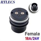 Waterproof Magnetic Circular Connector 18A 24V Male Female 4+2 Pin DC Power Charger Military-grade 12AWG Wire Threaded Gold Plat