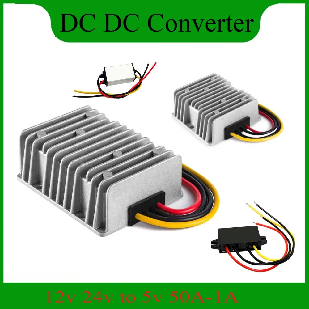 12V 24V to 5V 50A-1A Step Down Voltage Converter Voltage Reducer DC Converter Regulator 12 Volt to 5 Volt Buck Power Supply