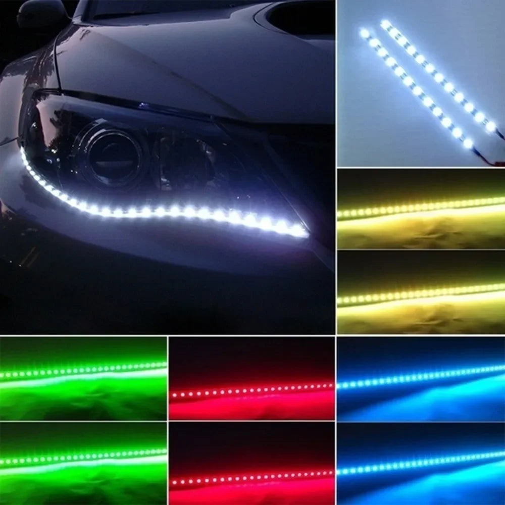 2 PCS LED strip SMD3528 Waterproof Flexible 30CM Red Green Blue White Warm white Super bright car Styling decor stickers lamp