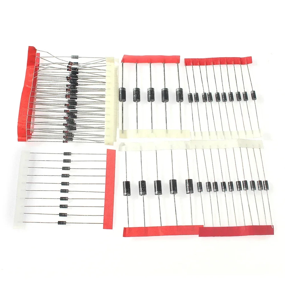 50/100/200pcs Rectifier Diode Schottky Diodes Kit 1N4007 1N4148 1N5819 1N5399 1N5408 1N5822 FR107 FR207 Fast Switching