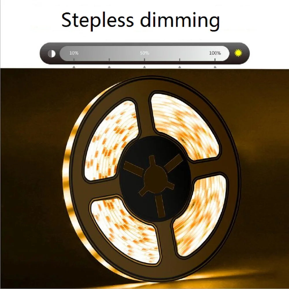 Dimmable 5V LED Strip Lights SMD2835 3528 60Leds/m Waterproof Ribbon Lights TV Backlight USB/Battery Powered Stripe Room Decor