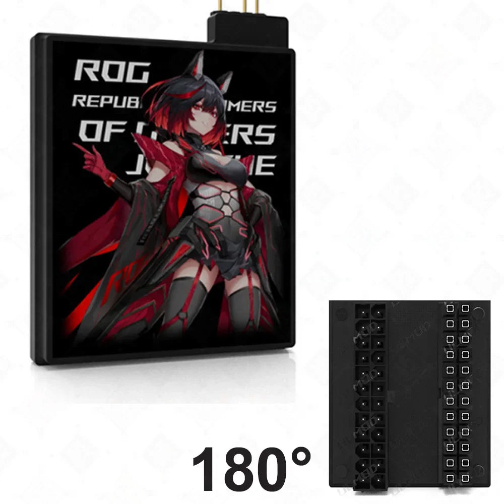 Motherboard 24PIN Custom Image Converter Lighting Power Supply 24P To 90/180 Degree MOBO Adapter Connector Steering Head MOD