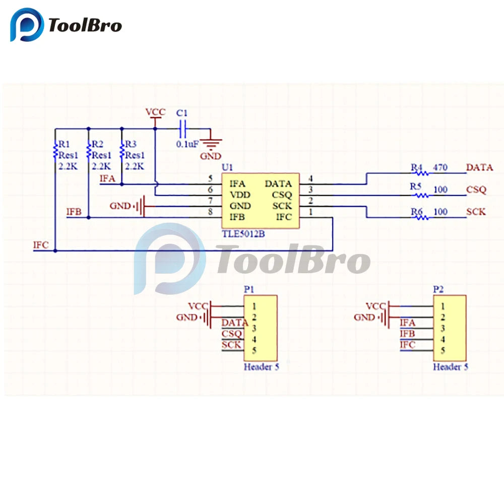 TLE5012 Magnetic Encoder Module 15bit High Precision Angle Sensor with Radial Magnet