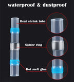 50-500Pcs Waterproof Heat Shrink Tube Solder Insulated Butt Splice Connectors Set for Electrical Wire Terminals - Electric Splic