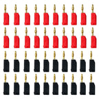 40Pcs 2MM Stackable Banana Plug Soldered Electrical Connector with Socket Jack for DIY Use