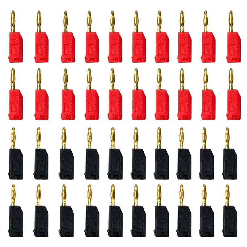 40Pcs 2MM Stackable Banana Plug Soldered Electrical Connector with Socket Jack for DIY Use