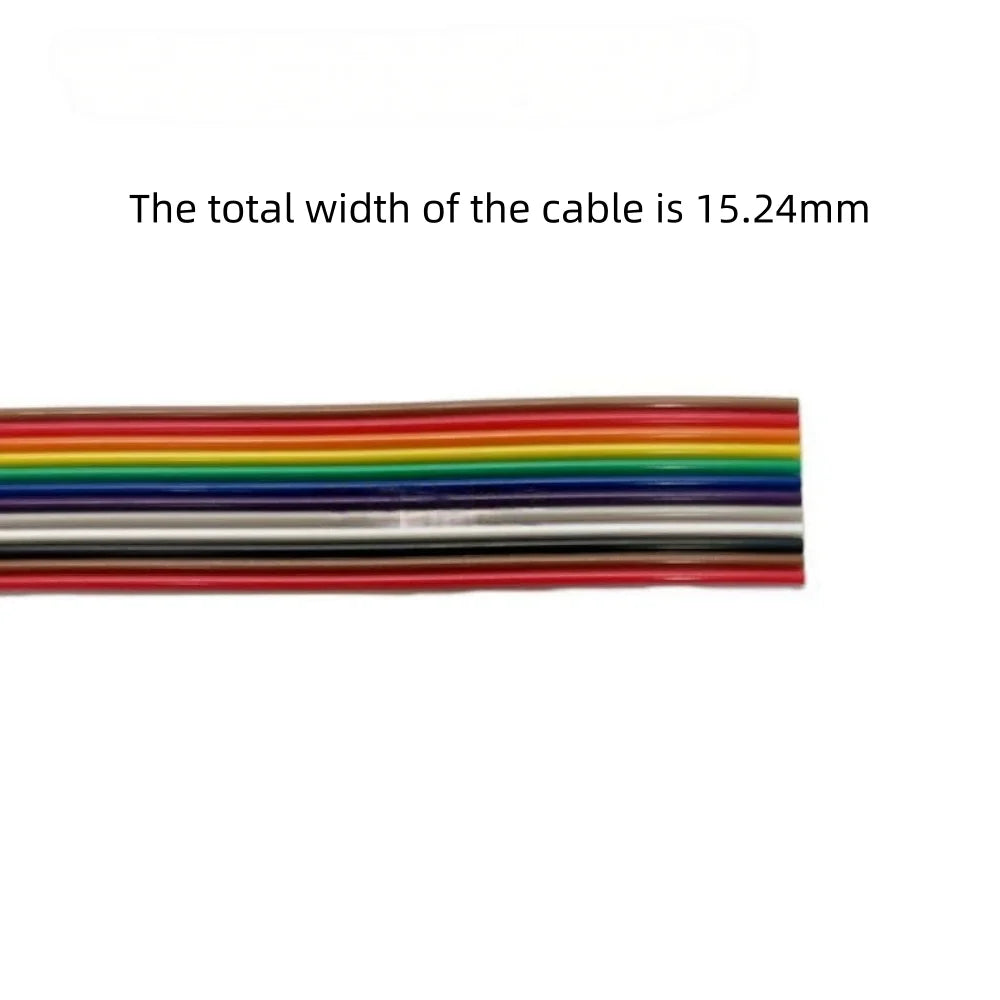 Rainbow Dupont Flat Ribbon Cable 1.27mm Pitch 1 Meter Length 6P‑64P Multi Pin Counts Compatible for FC Dupont Connector