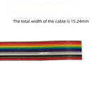 Rainbow Dupont Flat Ribbon Cable 1.27mm Pitch 1 Meter Length 6P‑64P Multi Pin Counts Compatible for FC Dupont Connector