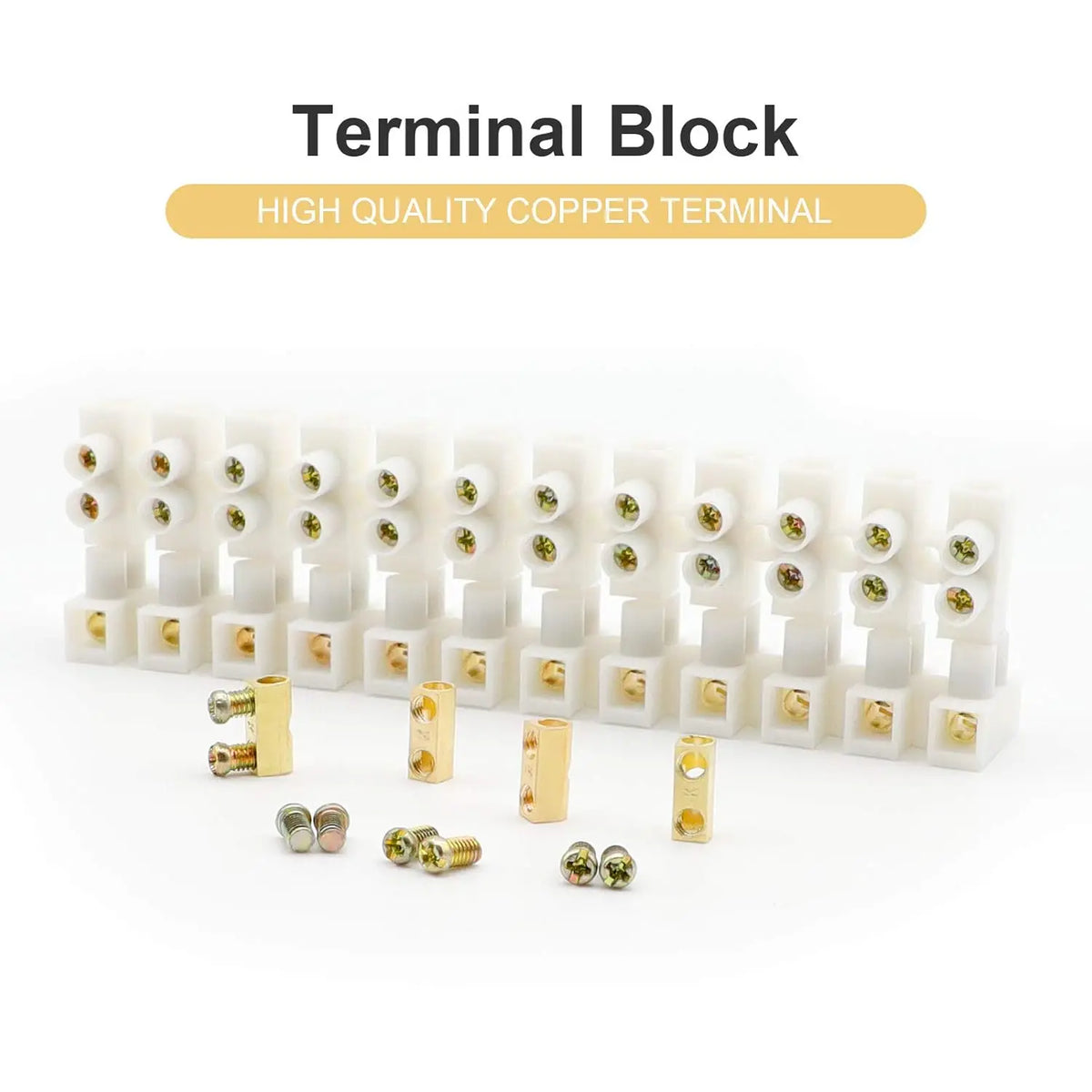 10/20 Pack Terminal Block, 12-Position Dual Row Terminal Strip Screw Terminal Electric Barrier Block for Small Home Projects