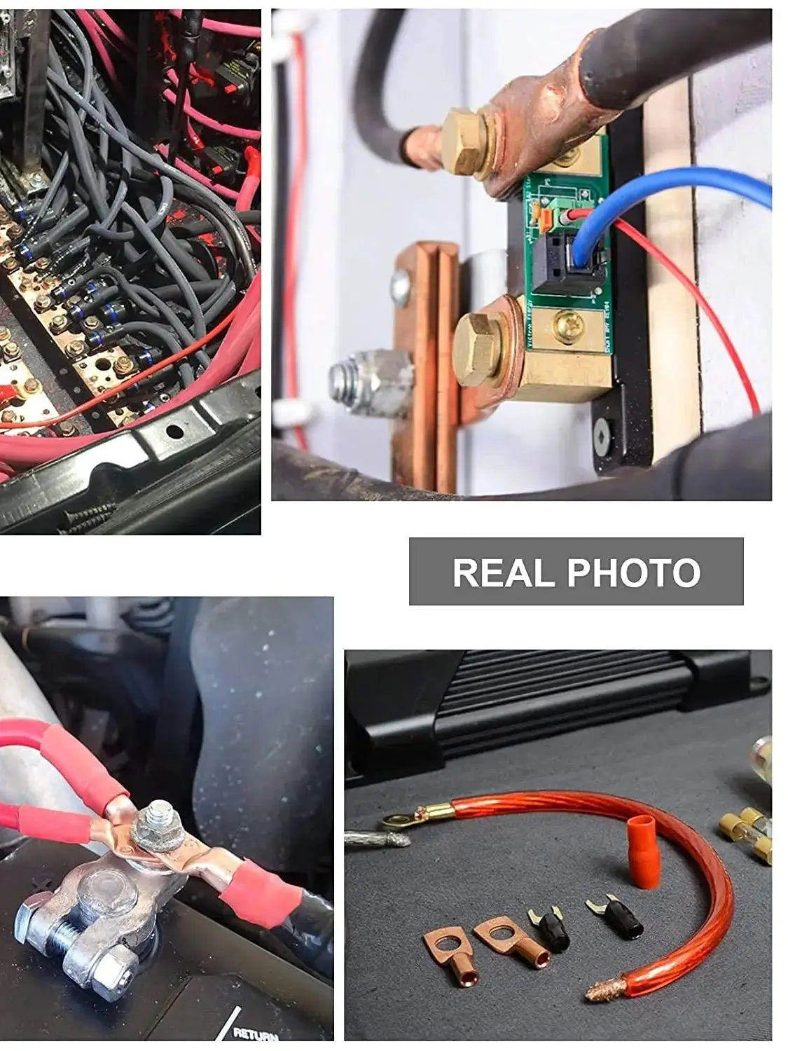 60PCS Tinned Copper Wire Lugs kit, Battery Terminal connectors Cable Ends, Ring terminals Used on AWG10 8 6 4 Cables