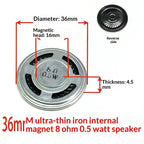 1Pcs Diameter 30mm 32mm 36mm 40mm 45mm 50mm 57mm Loudspeaker 0.5W 8 Ohm Ultra-thin Horn Speaker