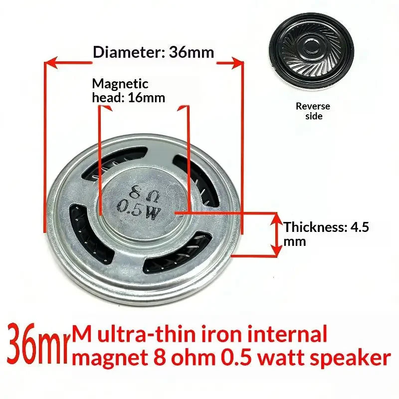 1Pcs Diameter 30mm 32mm 36mm 40mm 45mm 50mm 57mm Loudspeaker 0.5W 8 Ohm Ultra-thin Horn Speaker