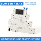 DC Control AC 6A Slim Interface Solid State Relay Module DIN SSR Slim Relay DC Control DC 41F-1Z-C2 SSR Relay DIN Rail