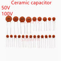 Ceramic capacitor 50V 100V 1pF 100nF 0.1uF 104 4.7PF 10PF 22PF 33PF 47PF 100PF 101 220PF 221 330PF 470PF 1NF 103 47NF 473 100NF