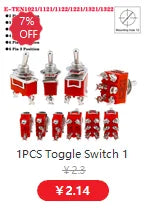 5Pcs ON-OFF-ON  ON-ON3 PIN/6PIN 2/3 Position Mini Latching Toggle Switch AC 125V/6A 250V/3A MTS-102 MTS-103 MTS-202 MTS-203