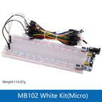 3.3V/5V MB-102 Breadboard power module+ 400 830 points Solderless Prototype Bread board kit +65 Flexible jumper wire