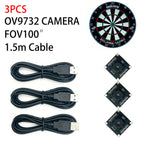 3-Pack OV9732 USB Camera 100° No Distortion 30FPS for Autodarts.io Dart Scoring System Raspberry Pi Mac Linux