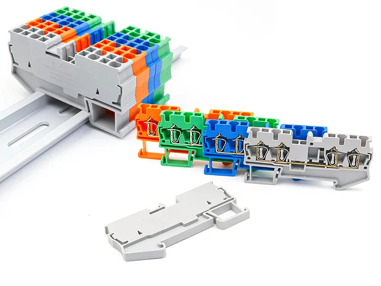 50Pcs ST 2.5-QUATTRO 4-Wire Terminal Block 2.5mm DIN Rail Compact Reliable Wiring Connections