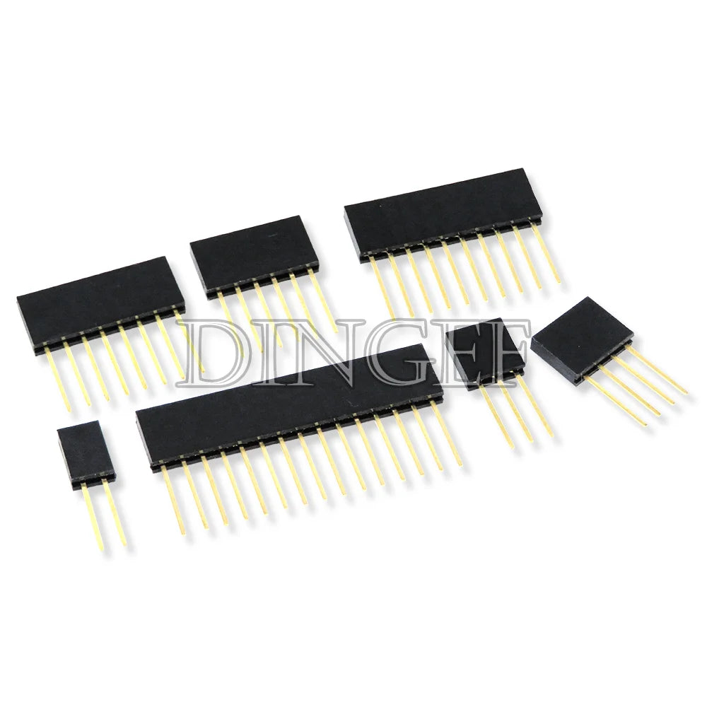 10PCS 2.54mm Stackable Long Legs Femal pin long 11MM Header For Arduino Shield Connector Socket 2P 3P 4P 5P 6P 7P 8P 10P 20P