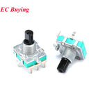5Pcs/1pc Rotary Encoder EC11 EC12 EC16 15mm 20mm Half Plum Axis Handle Length Code Switch Digital Potentiometer with Switch 5Pin