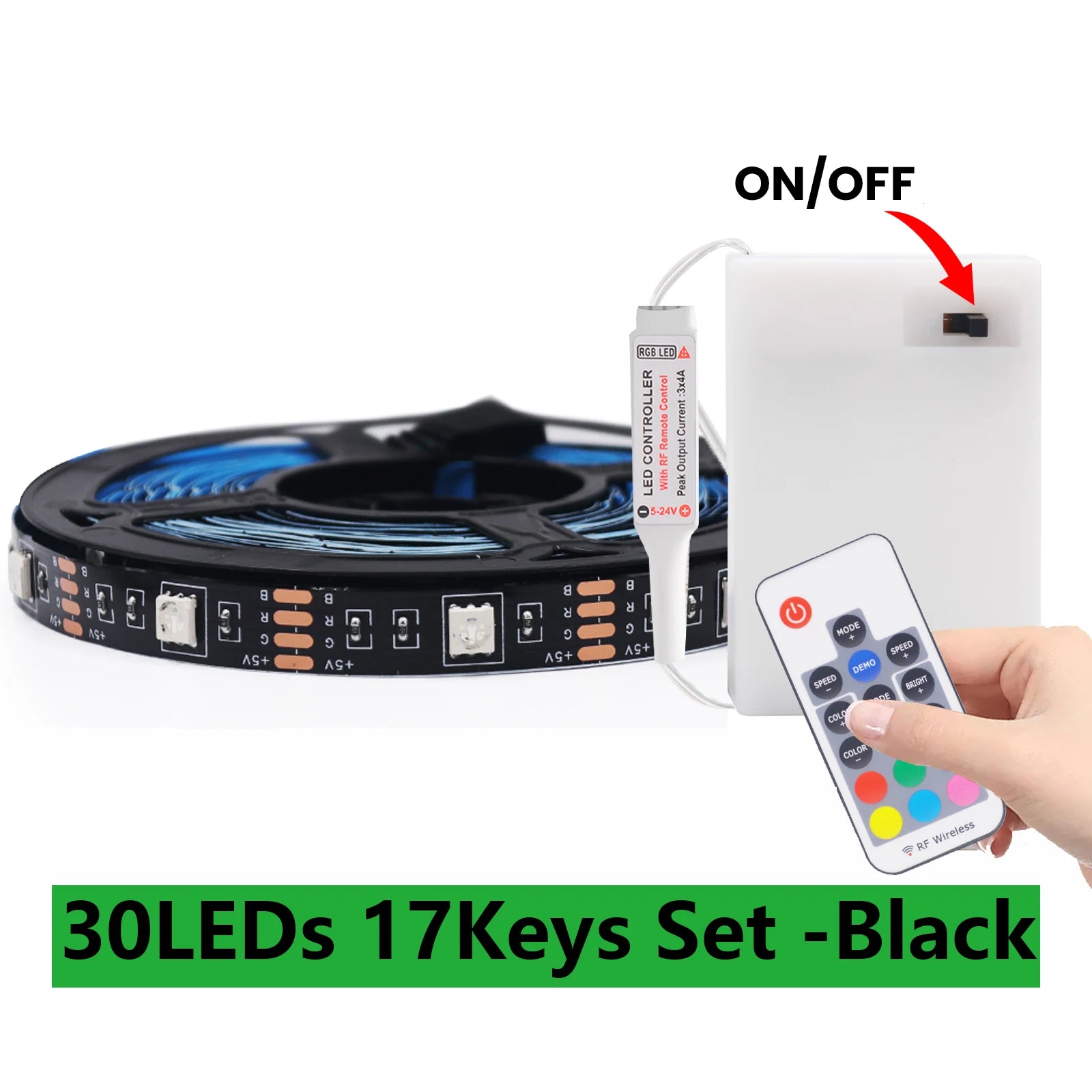 DC 5V 5050 RGB Strip LED Light Battery Powed Waterproof Ribbon Tape Stable Led Strips Indoor Outdoor Decoration Remote Control