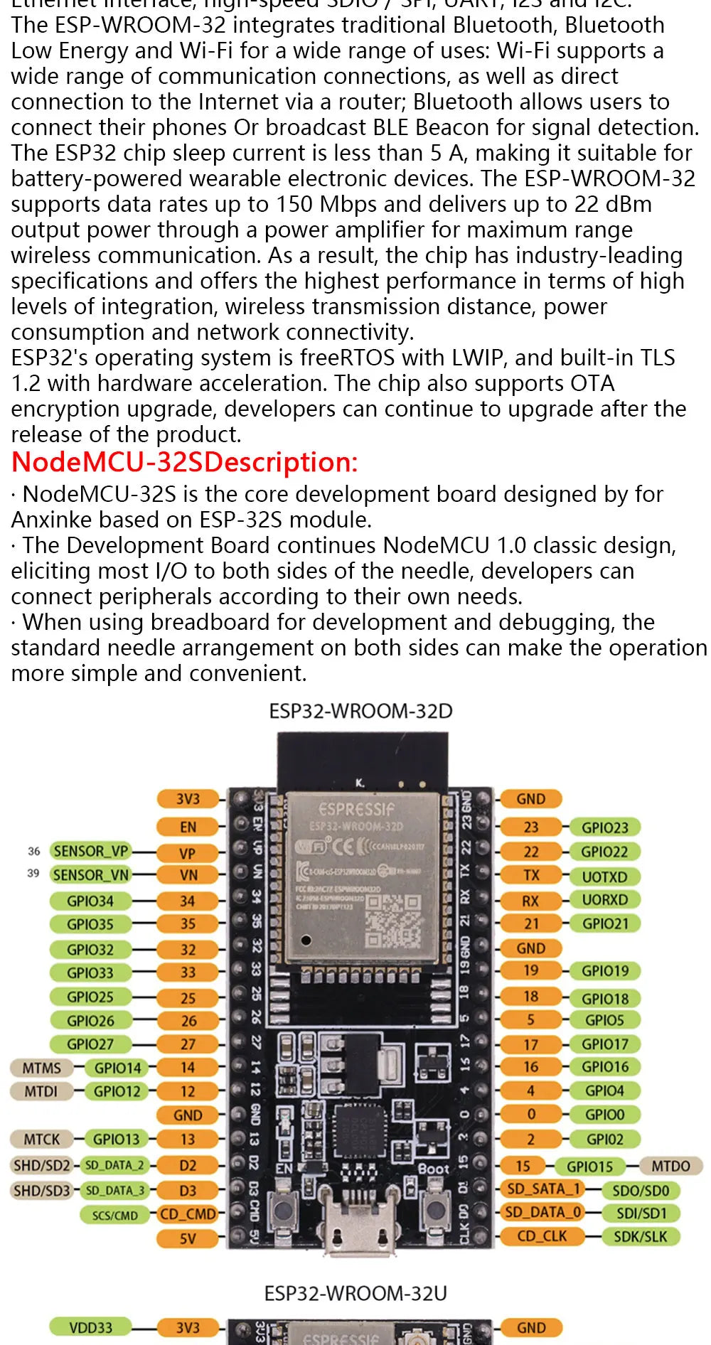 ESP8266 ESP32 CP2102 CH340 NodeMcu V3 V2 D1 MINI Lua Wireless WIFI Module Connector Development Board CP2102 ESP-12E Micro USB